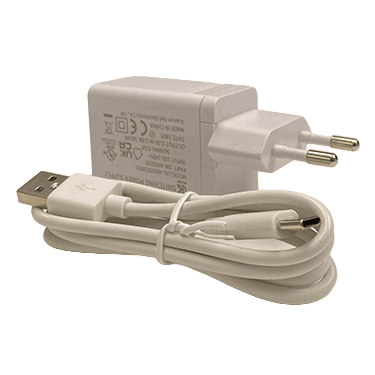 Strömadapter och USB-C laddsladd